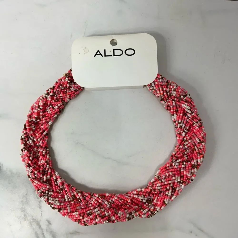 ALDO beaded braided chunky necklace